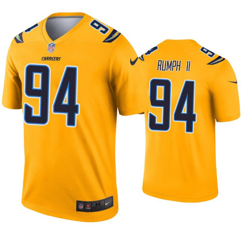 Men Los Angeles Chargers #94 Chris Rumph II Nike Gold Inverted Legend NFL Jersey